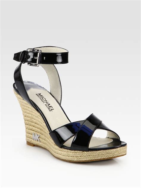 michael by michael kors patent leather thong wedge sandal|Michael Kors Wedge Thong Sandals for Women for sale .